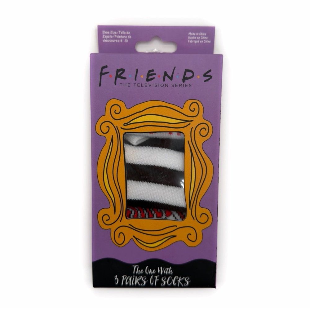 Friends TV Show Womens No Show Socks 3 Pairs Central Perk Rachel Monica Joey New